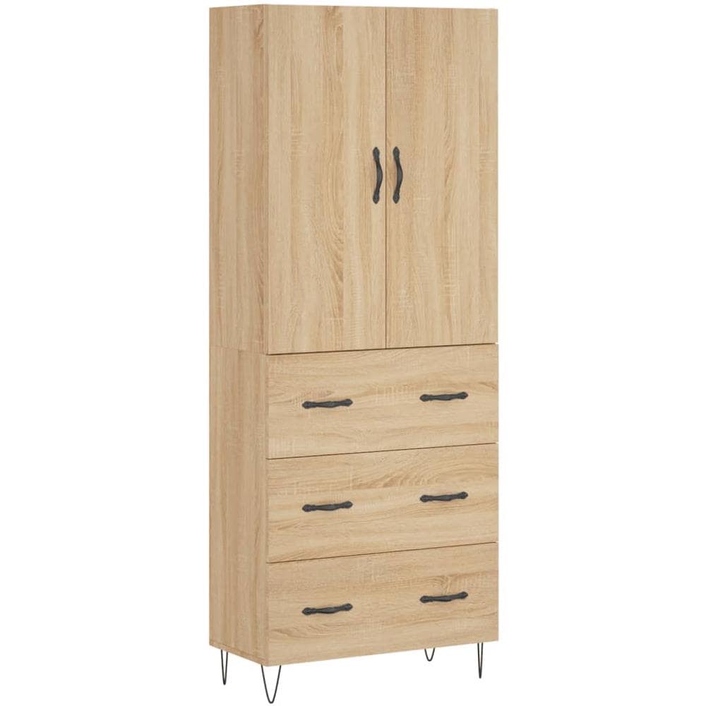 Credenza Rovere Sonoma 69,5x34x180 Cm In Legno Multistrato - Foto 2