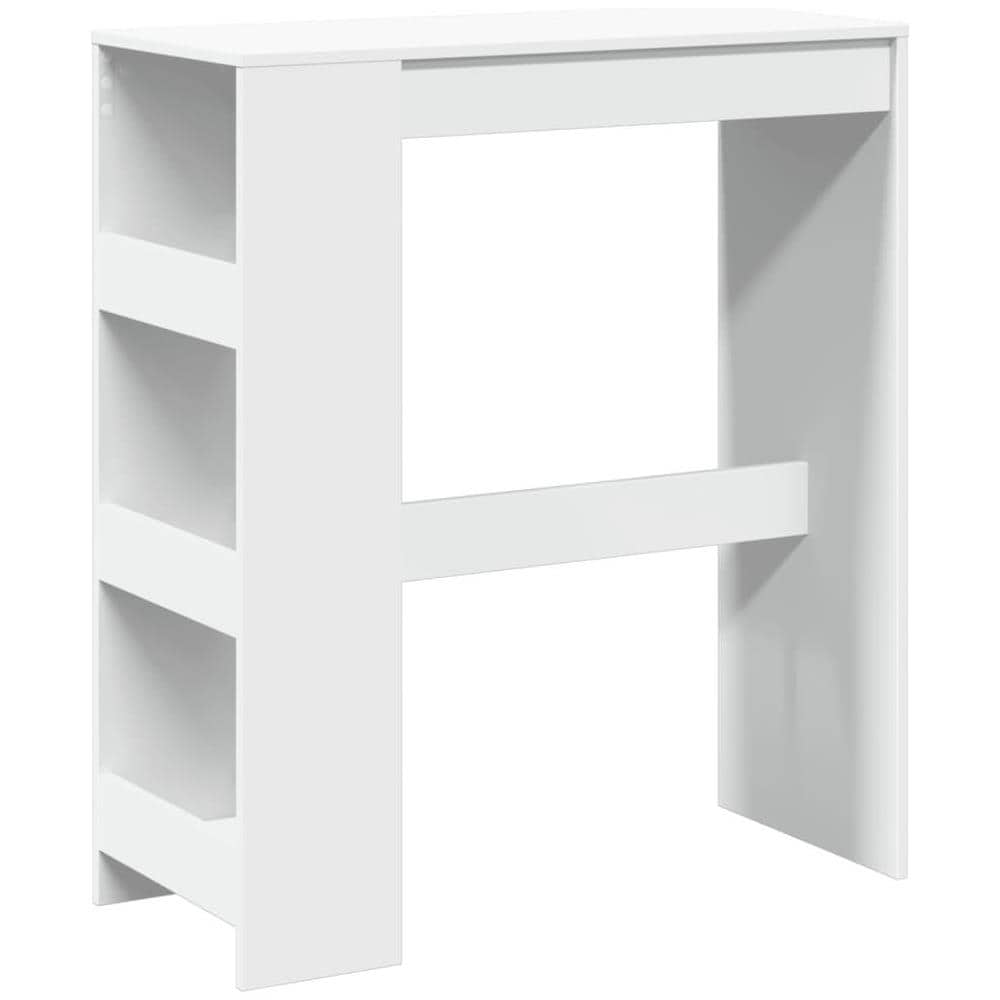 Tavolo Bar con Rastrelliera Bianco 90x40x103,5 cm Multistrato - Foto 1