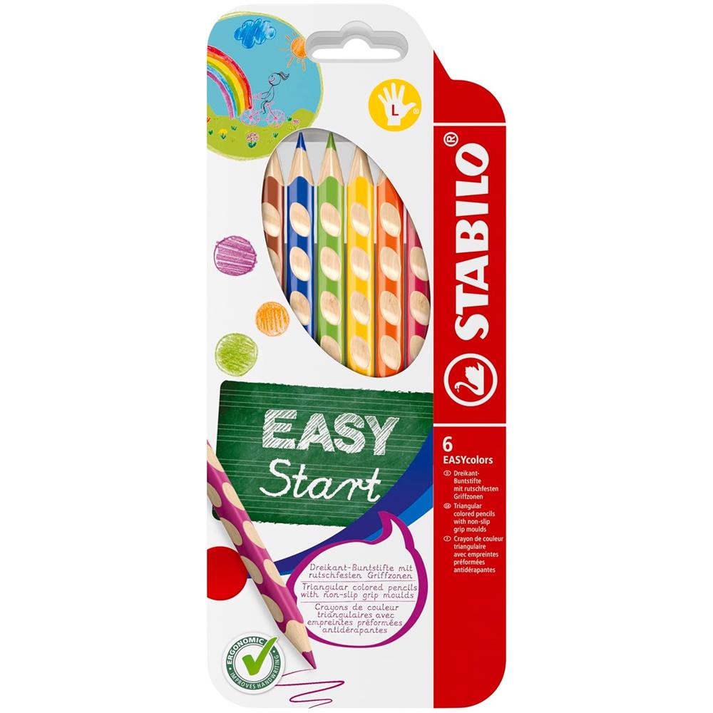EASYcolors - Matita colorata Ergonomica - per Mancini - Astuccio da 6 - Colori assortiti - Foto 1