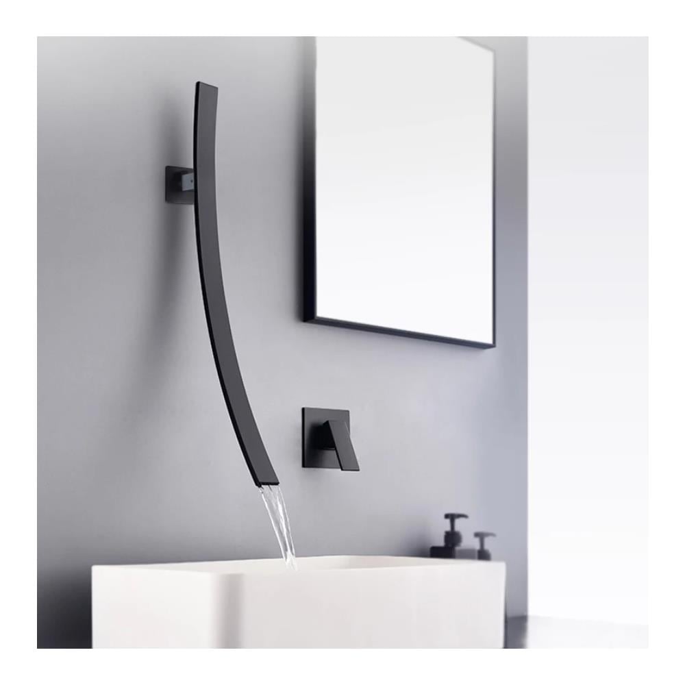 Rubinetto per lavabo da bagno, Blackswan, tipo M18, modello nero opaco, misura 70 cm - Foto 2