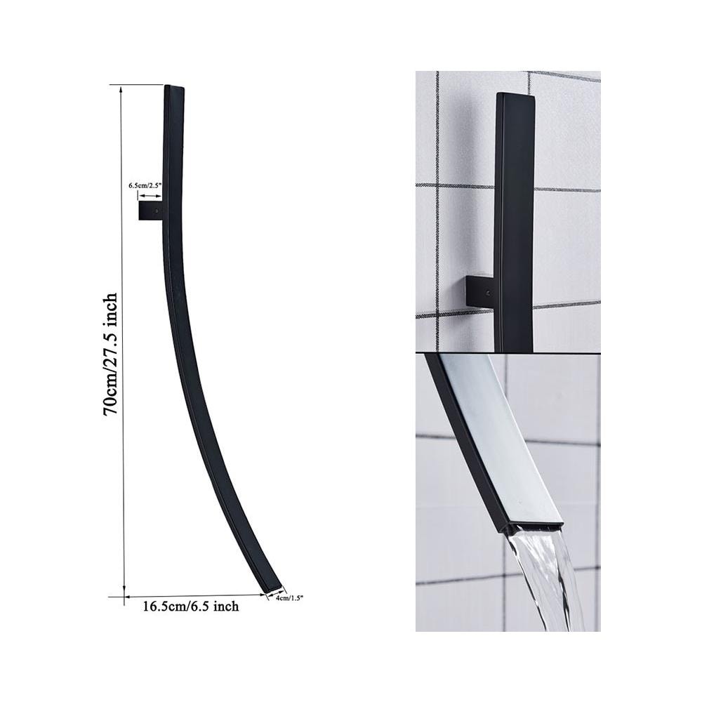 Rubinetto per lavabo da bagno, Blackswan, tipo M18, modello nero opaco, misura 70 cm - Foto 4