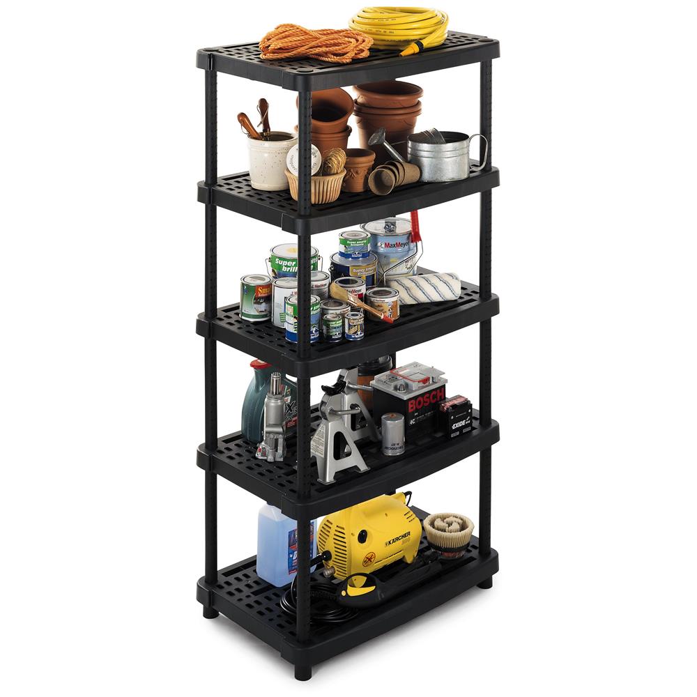 Scaffale 2436/5 nero L93 x P59 x H188,5 - Foto 1