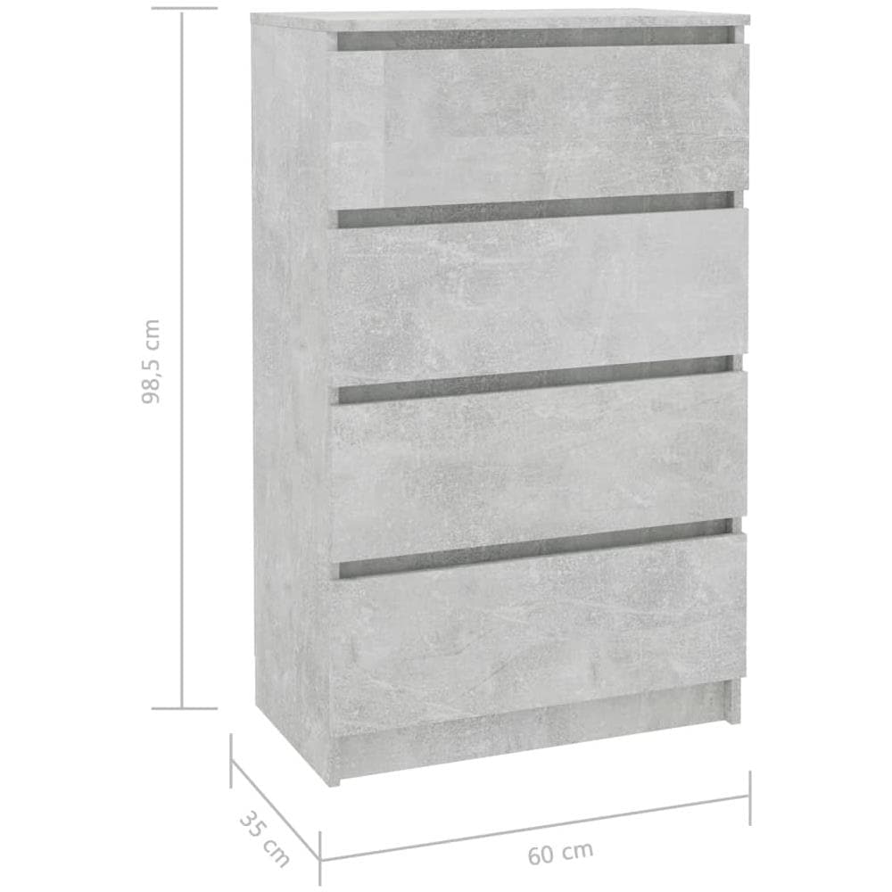 Credenza Grigio Cemento 60x35x98,5 cm in Legno Multistrato - Foto 12