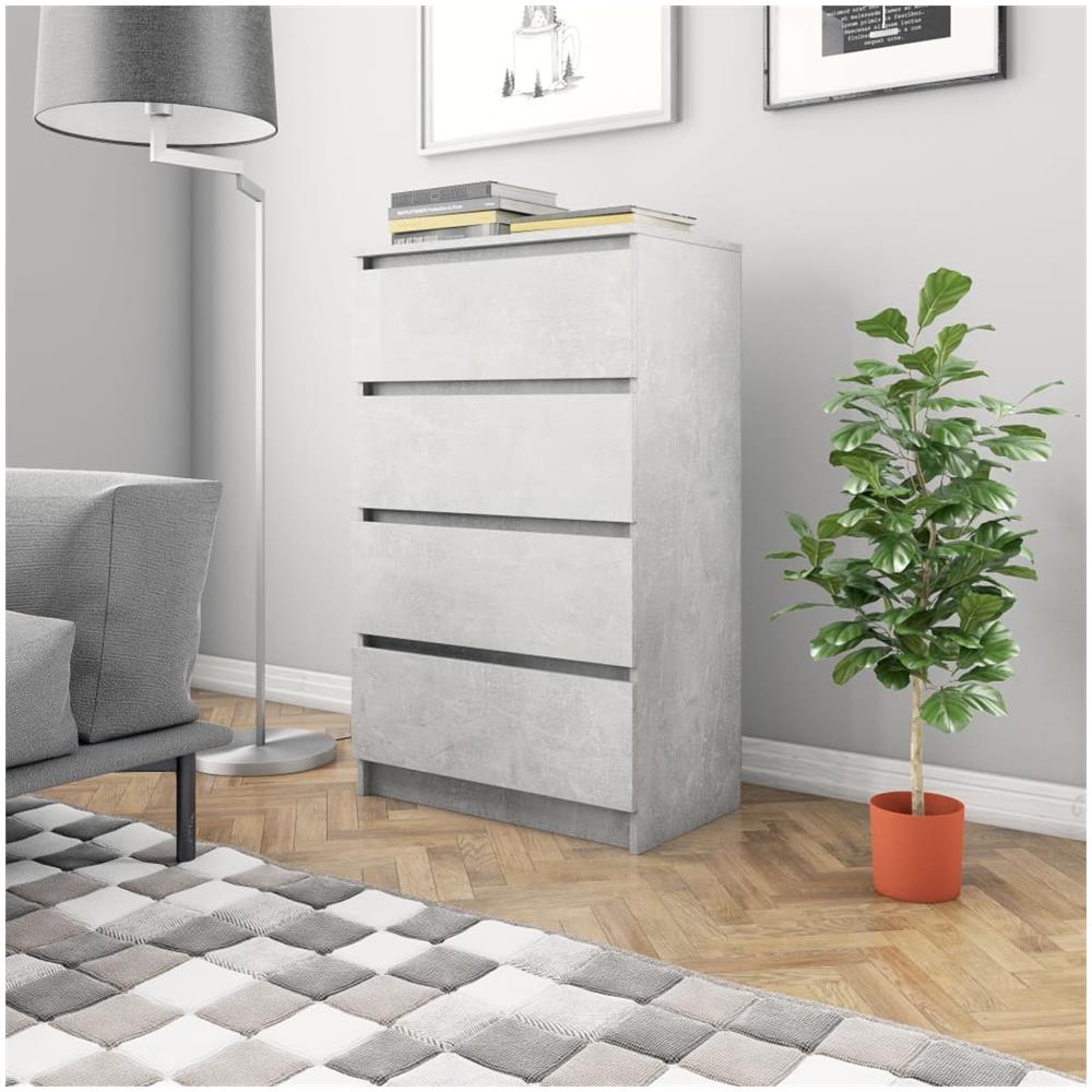 Credenza Grigio Cemento 60x35x98,5 cm in Legno Multistrato - Foto 1