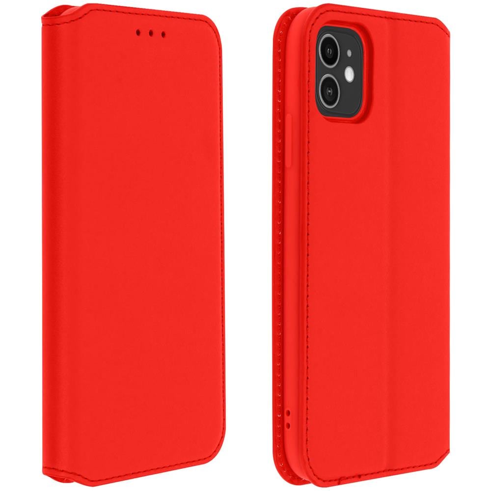 Custodia Apple Iphone 11 Portacarte Funzione Supporto Similpelle Liscia Rosso - Foto 1
