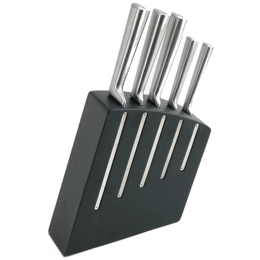 Jean Dubost 18507 Bloc De Cuisine Kimono Noir 5 Couteaux De De Cuisine Ventoux Acier Inox - Foto 1