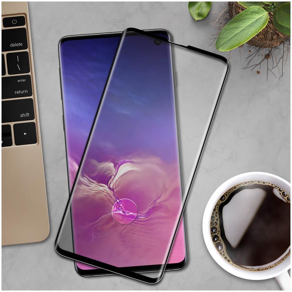 Pellicola Schermo Samsung Galaxy S10 Vetro Temperato Trasparente Bordo Nero - Foto 5