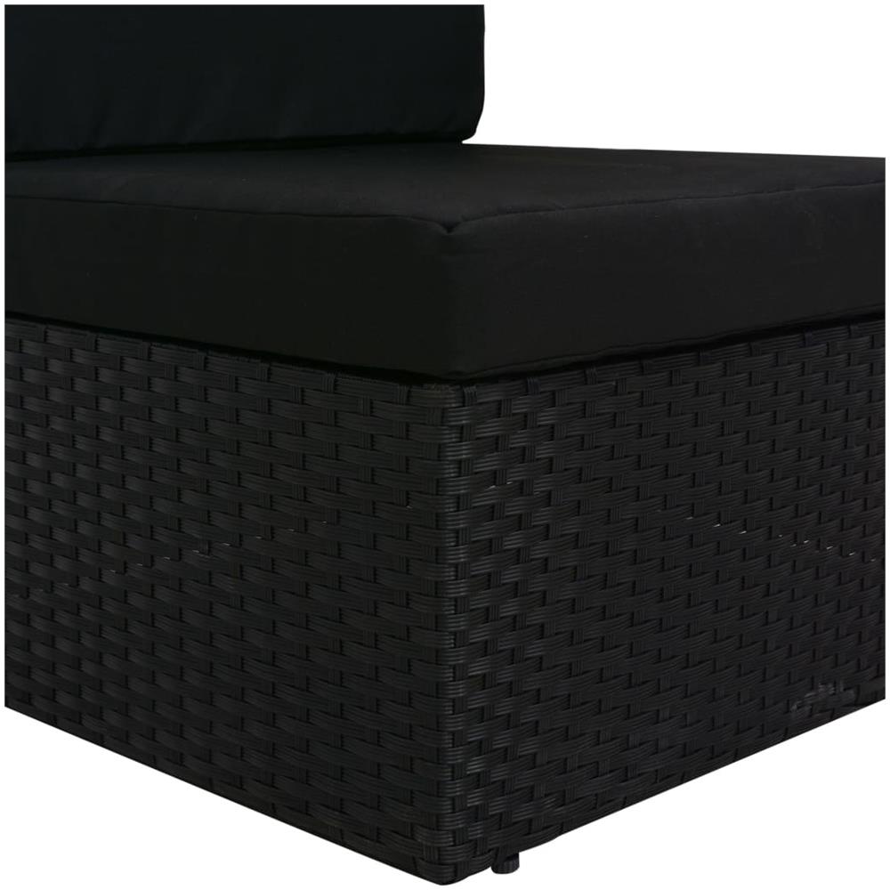 Divano Modulare a 2 Posti in Polyrattan Nero - Foto 2