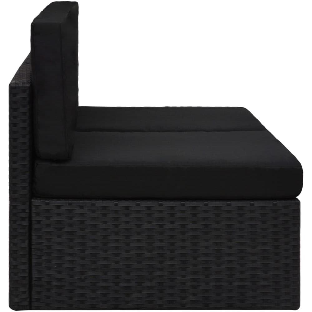 Divano Modulare a 2 Posti in Polyrattan Nero - Foto 10