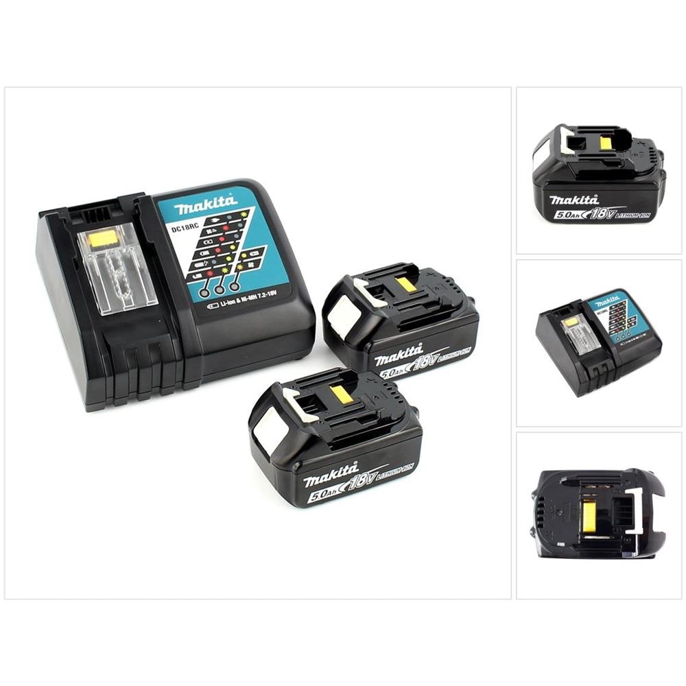 Kit Power Set Con 2x Batterie Bl 1850 5,0 Ah 18 V + Caricatore Rapido Dc 18 Rc - Foto 1