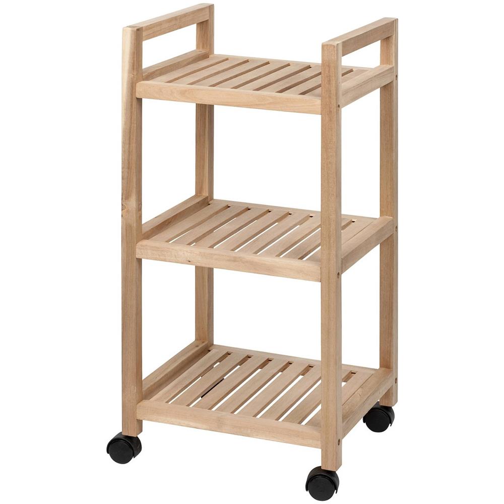 Portapacchi Bagno Acina Sedia A Rotelle Con Tre Ripiani, Legno Di Acacia, - Foto 1