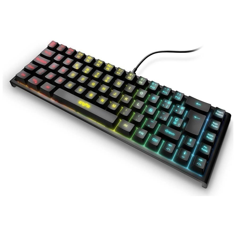Tastiera Gaming ESG K4 KOMPACT-RGB Layout Spagnolo Nero - Foto 2