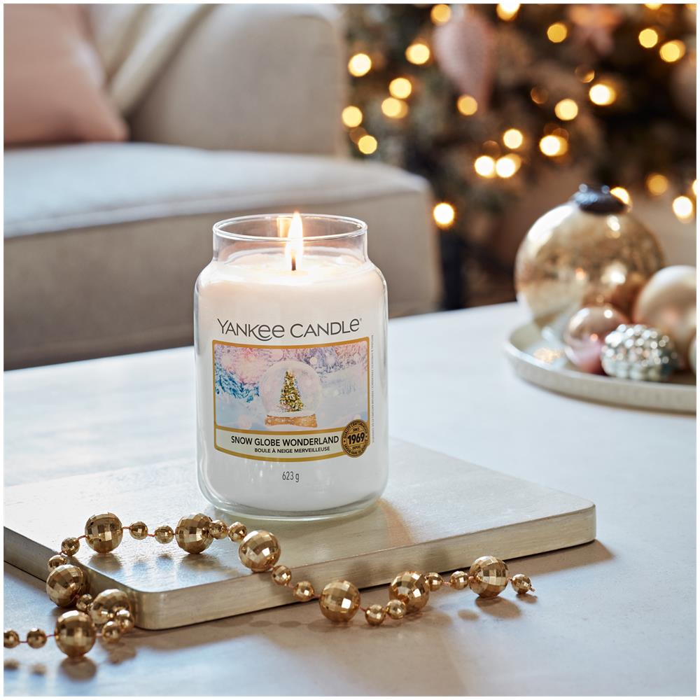 Snow Globe Wonderland Candela In Giara Grande Bianco - Foto 2