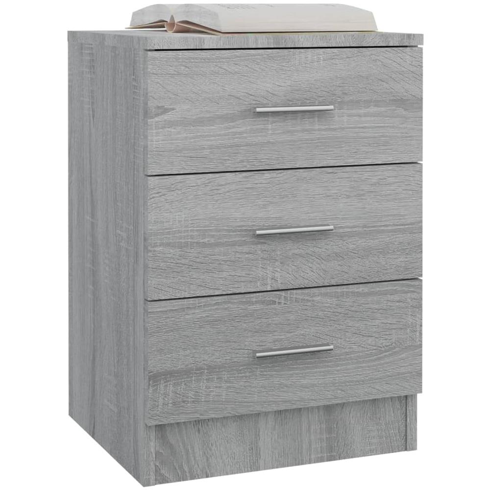 Comodino Grigio Sonoma 38x35x56 Cm In Legno Multistrato - Foto 2