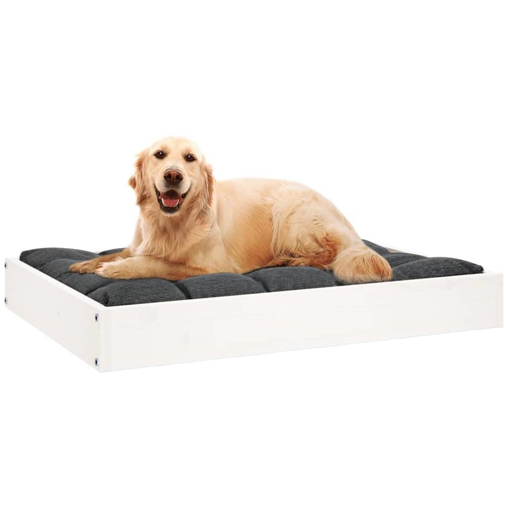 Cuccia Per Cani Bianca 71,5x54x9 Cm In Legno Massello Di Pino - Foto 2