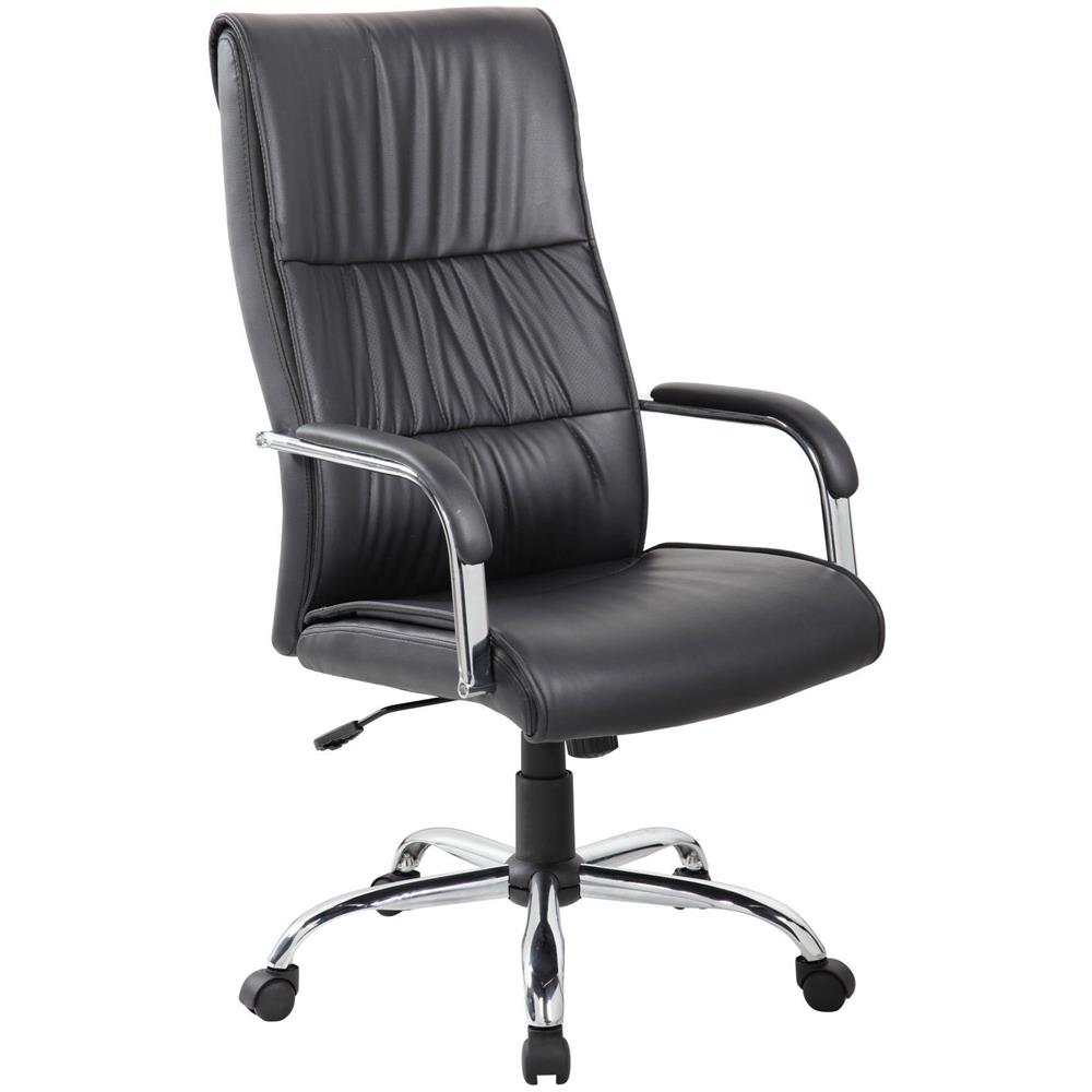Sedia Da Ufficio Bendigo, Poltrona Presidenziale Alta Con Braccioli, Sedia Ergonomica Da Ufficio, 69x60h120/130 Cm, Nero - Foto 1