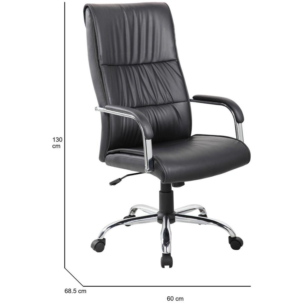 Sedia Da Ufficio Bendigo, Poltrona Presidenziale Alta Con Braccioli, Sedia Ergonomica Da Ufficio, 69x60h120/130 Cm, Nero - Foto 2
