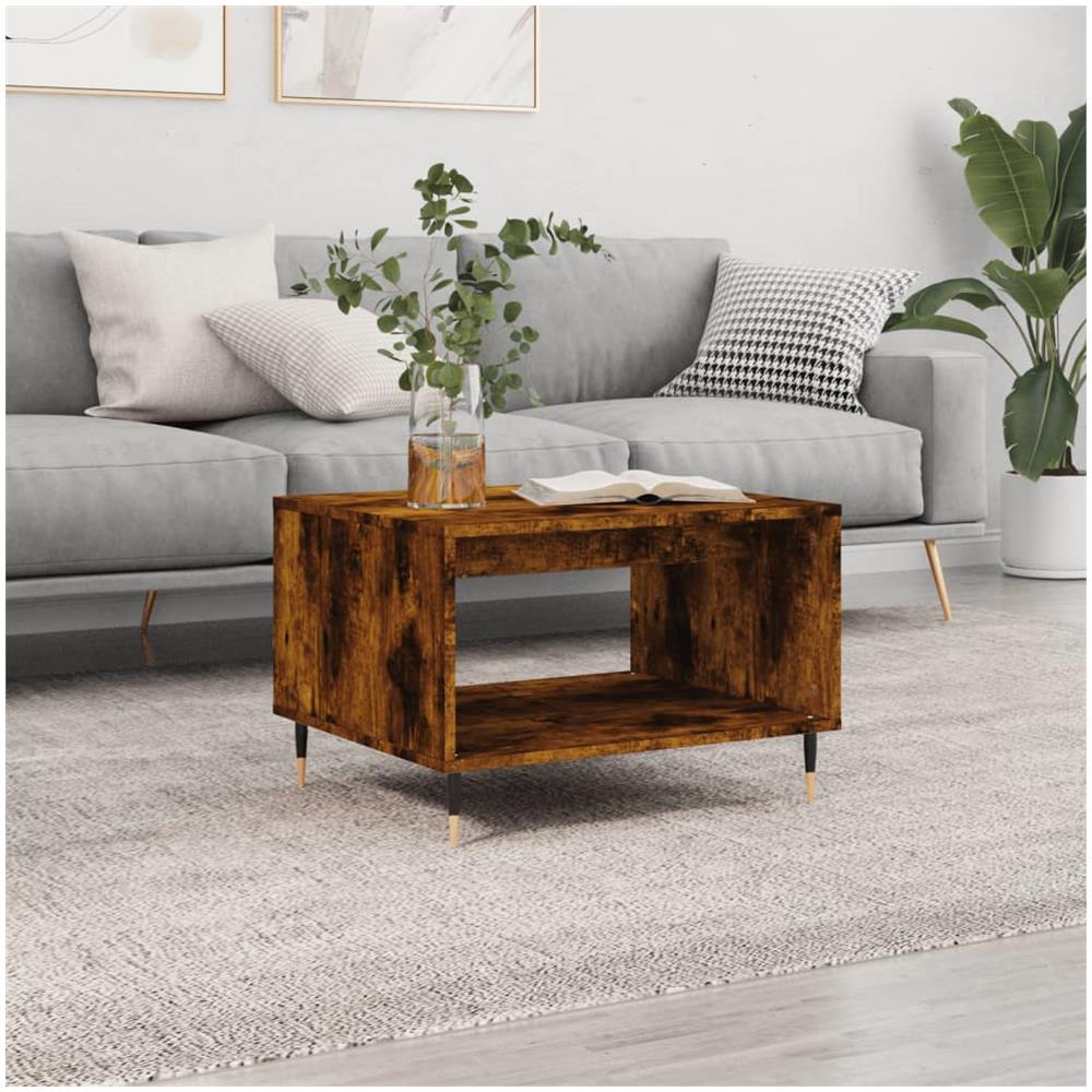 Tavolino Da Salotto Rovere Fumo 60x50x40 Cm Legno Multistrato - Foto 1