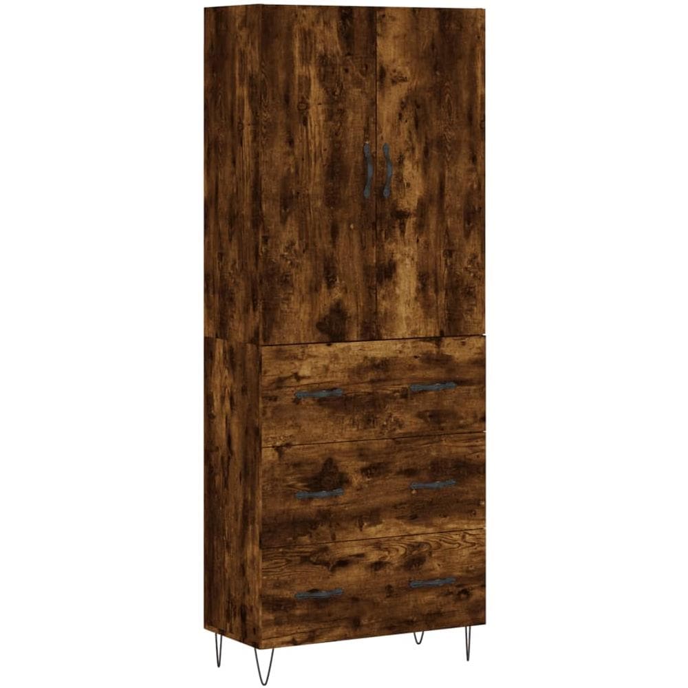 Credenza Rovere Fumo 69,5x34x180 Cm In Legno Multistrato - Foto 2