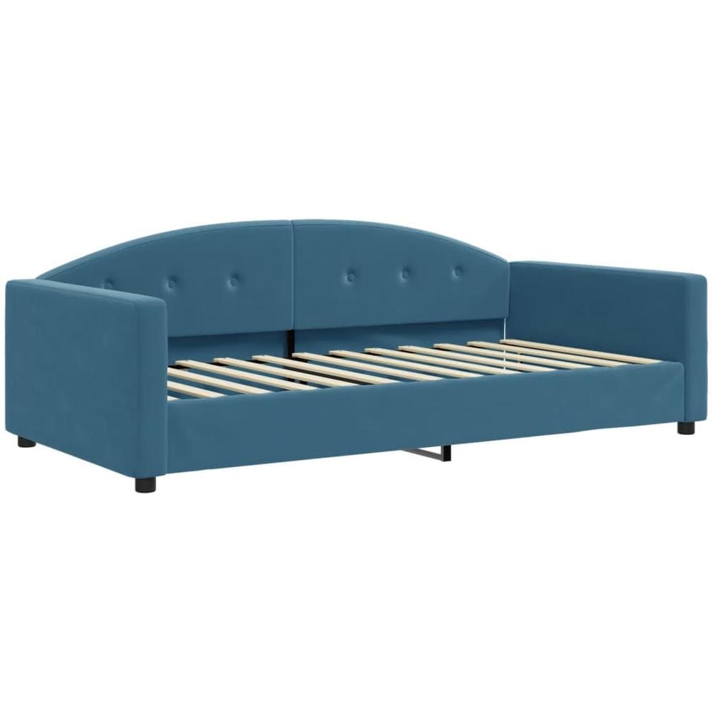 Letto Da Giorno Blu 100x200 Cm In Velluto - Foto 1