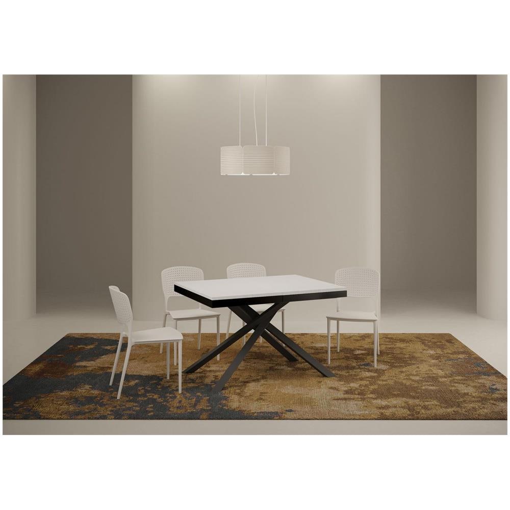 Tavolo allungabile 90x120/224 cm Karida Evolution bianco frassino telaio antracite - Foto 2