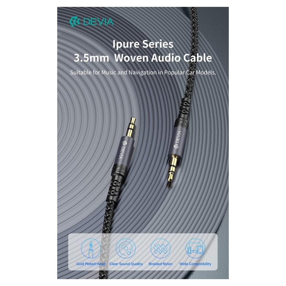 Cavo Audio Jack dorati 3,5 a 3,5 mm 1 Metro nero - Foto 1