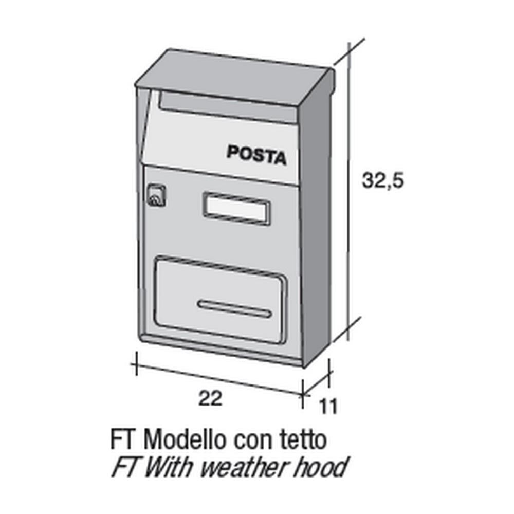 Cassetta Postale Ft Fe, Verde, L. 22xp. 11xh. 32,5 Cm - Foto 2