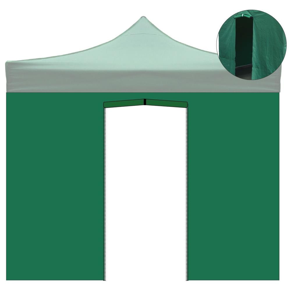 Telo Laterale Con Porta Gazebo 3x3mt Tessuto Oxford 600d Impermeabile 9004/4 - Foto 2