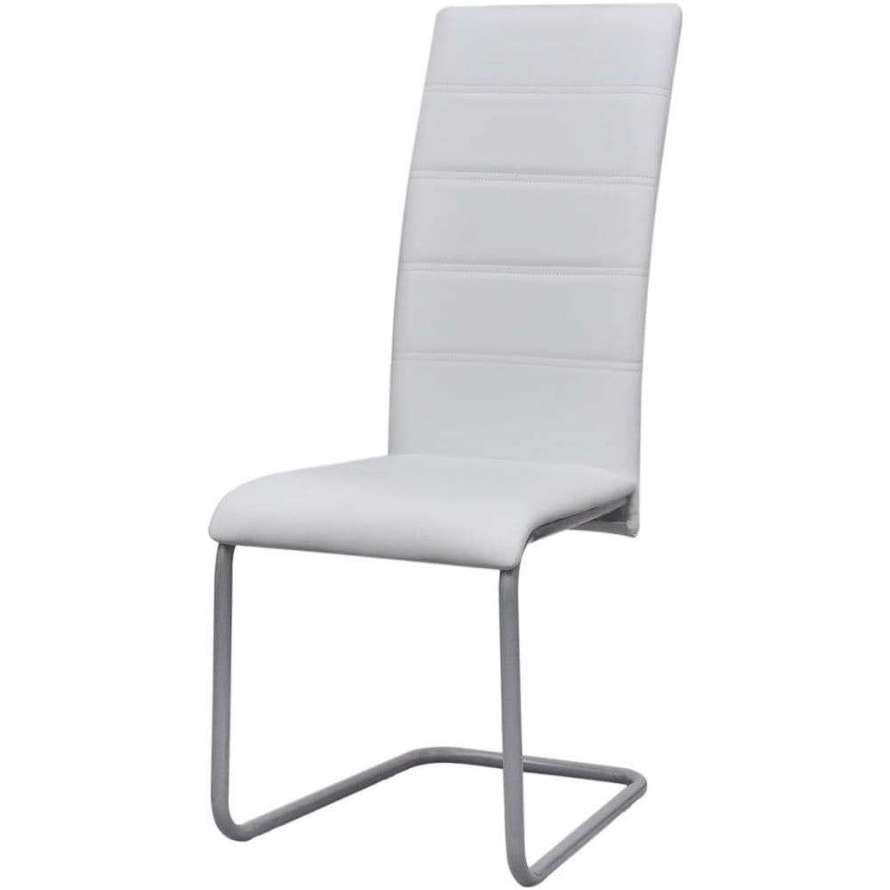 Set 2 Sedie Da Cucina / pranzo Cantilever Con Schienale Alto Bianche - Foto 2