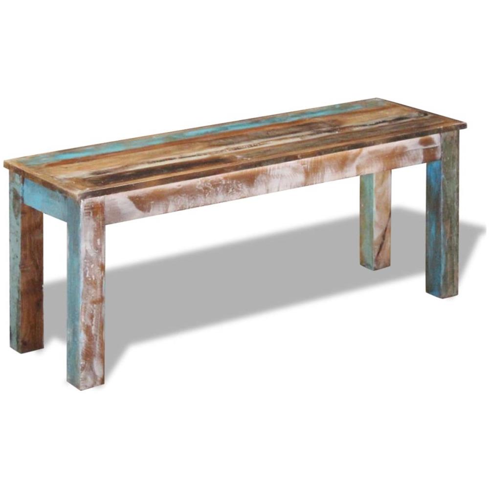 Panca In Legno Massiccio Di Recupero 110x35x45 Cm - Foto 1