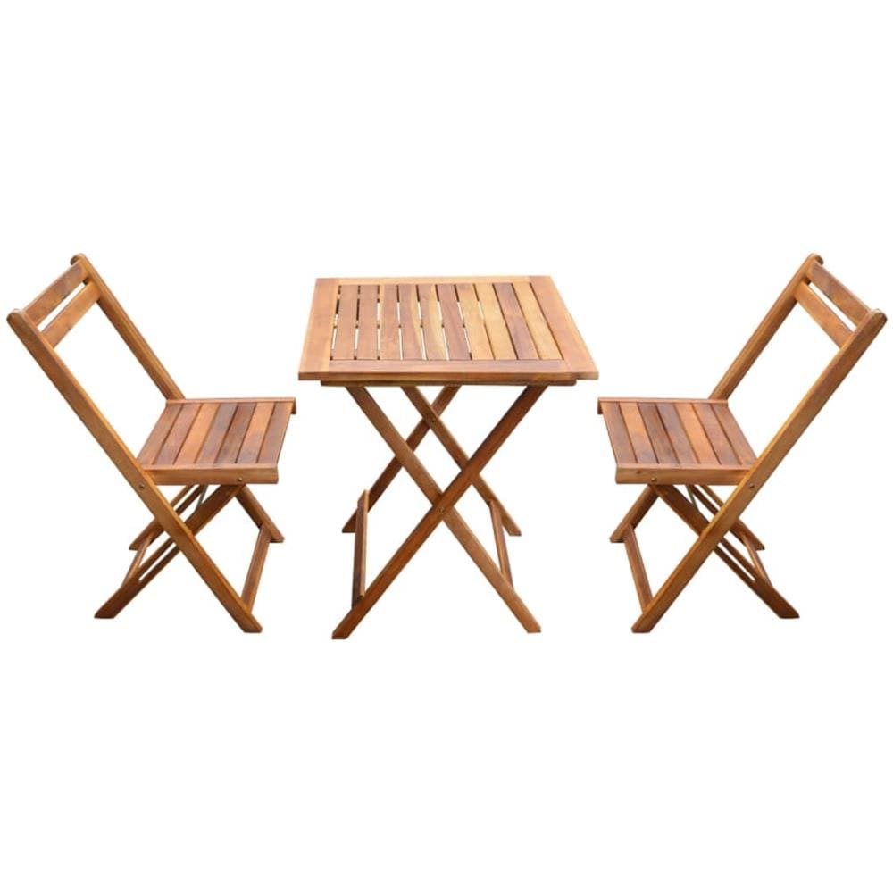 Set Da Bistrò 3 Pz In Legno Massello Di Acacia - Foto 2