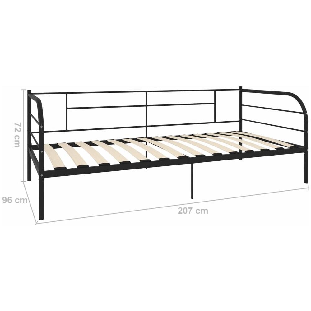 Telaio Divano Letto Nero In Metallo 90x200 Cm - Foto 8