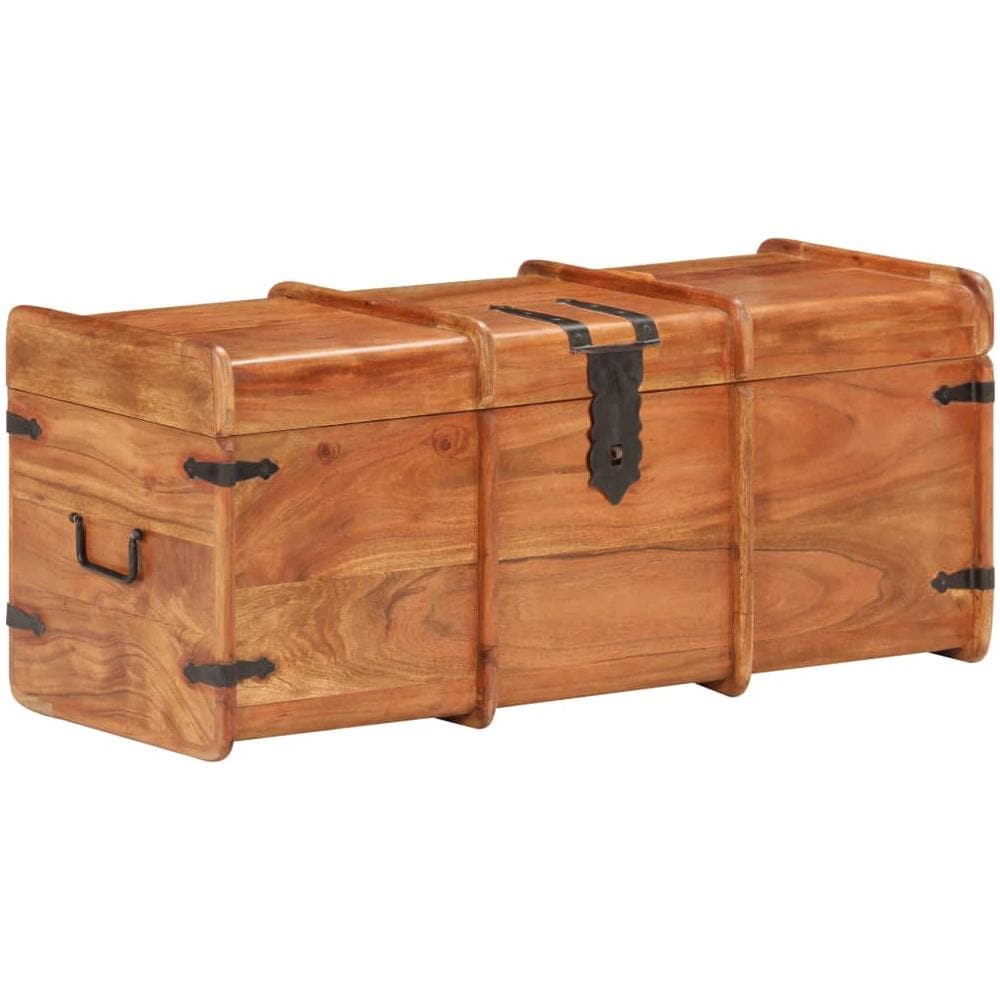 Baule 90x40x40 Cm In Legno Massello Di Acacia - Foto 1