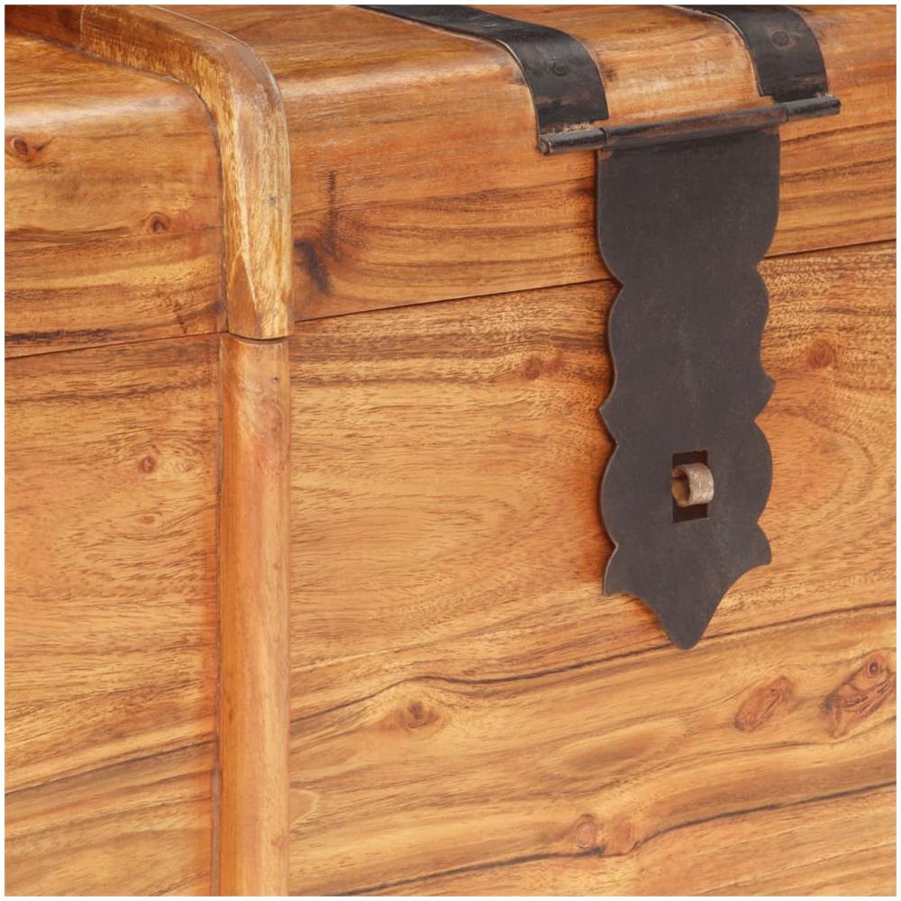 Baule 90x40x40 Cm In Legno Massello Di Acacia - Foto 2