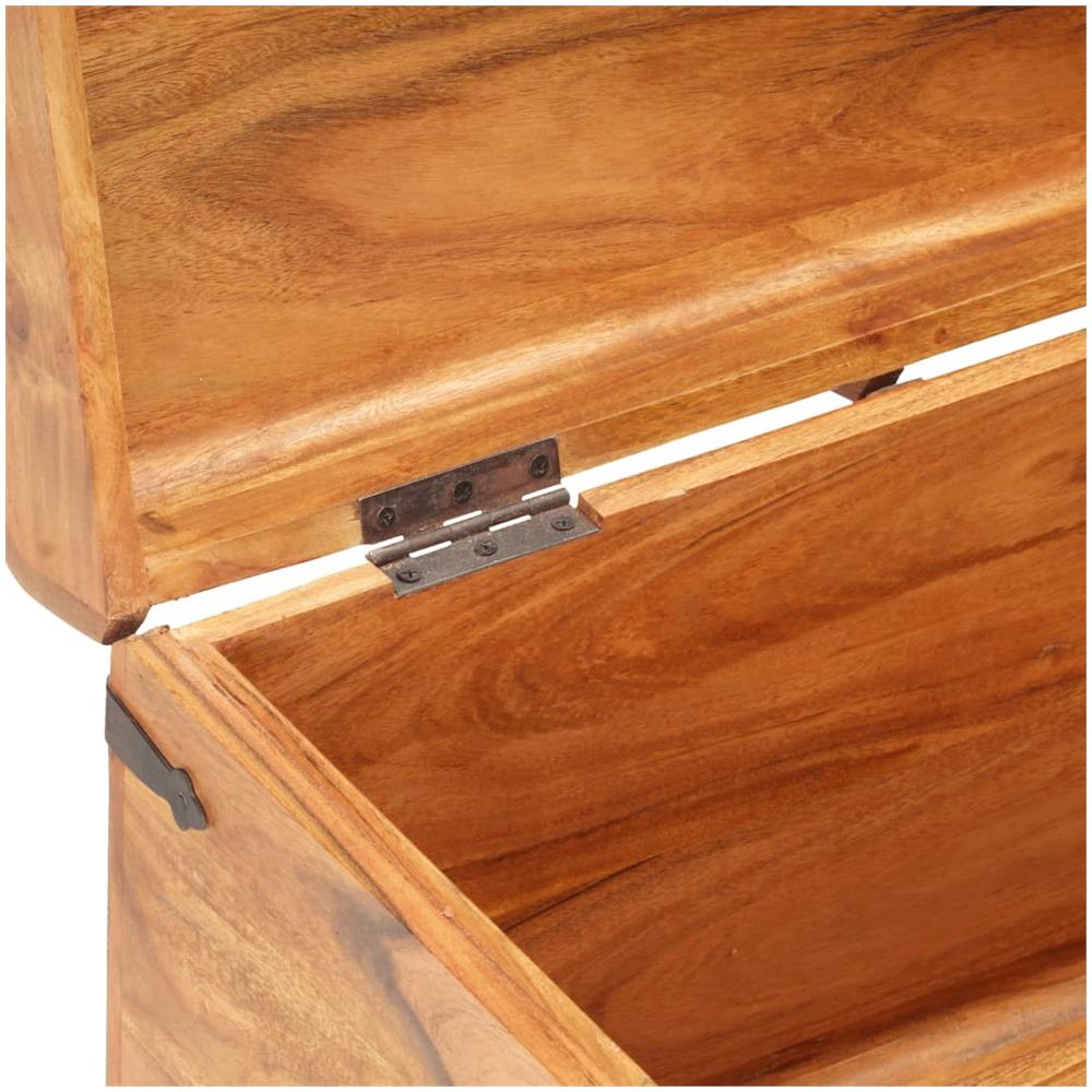 Baule 90x40x40 Cm In Legno Massello Di Acacia - Foto 7
