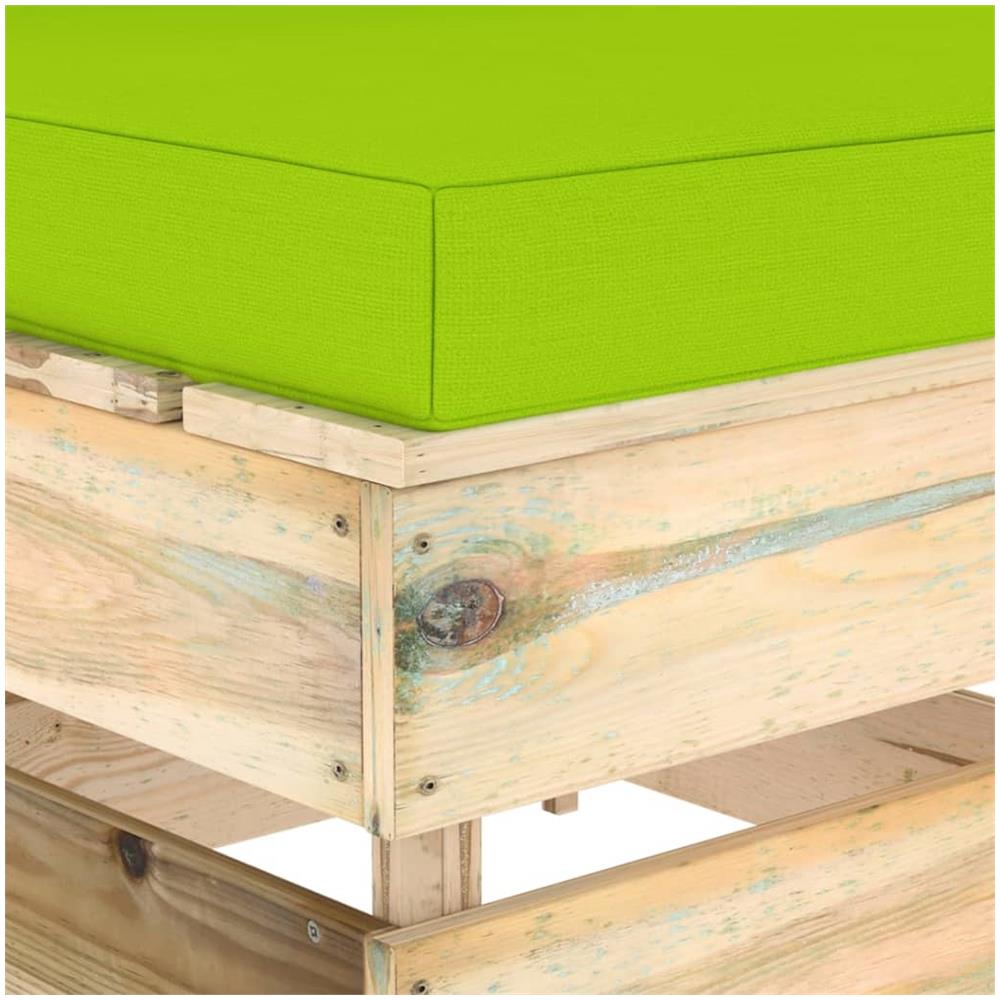 Divano Centrale Modulare con Cuscini in Legno Impregnato Verde - Foto 3