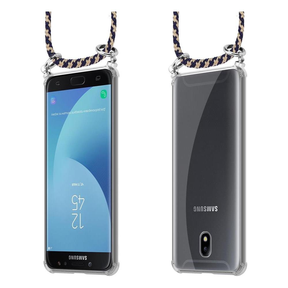 Catena Di Telefoni Cellulari Compatibile Con Samsung Galaxy J7 2018 In Blu Scuro Giallo - Coperchio Protettivo In Silicone Con Anelli D'argento, Cinturino In Corda E Custodia Staccabile - Foto 8
