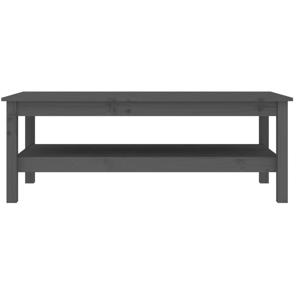 Tavolino Da Salotto Grigio 110x50x40 Cm Legno Massello Di Pino - Foto 3