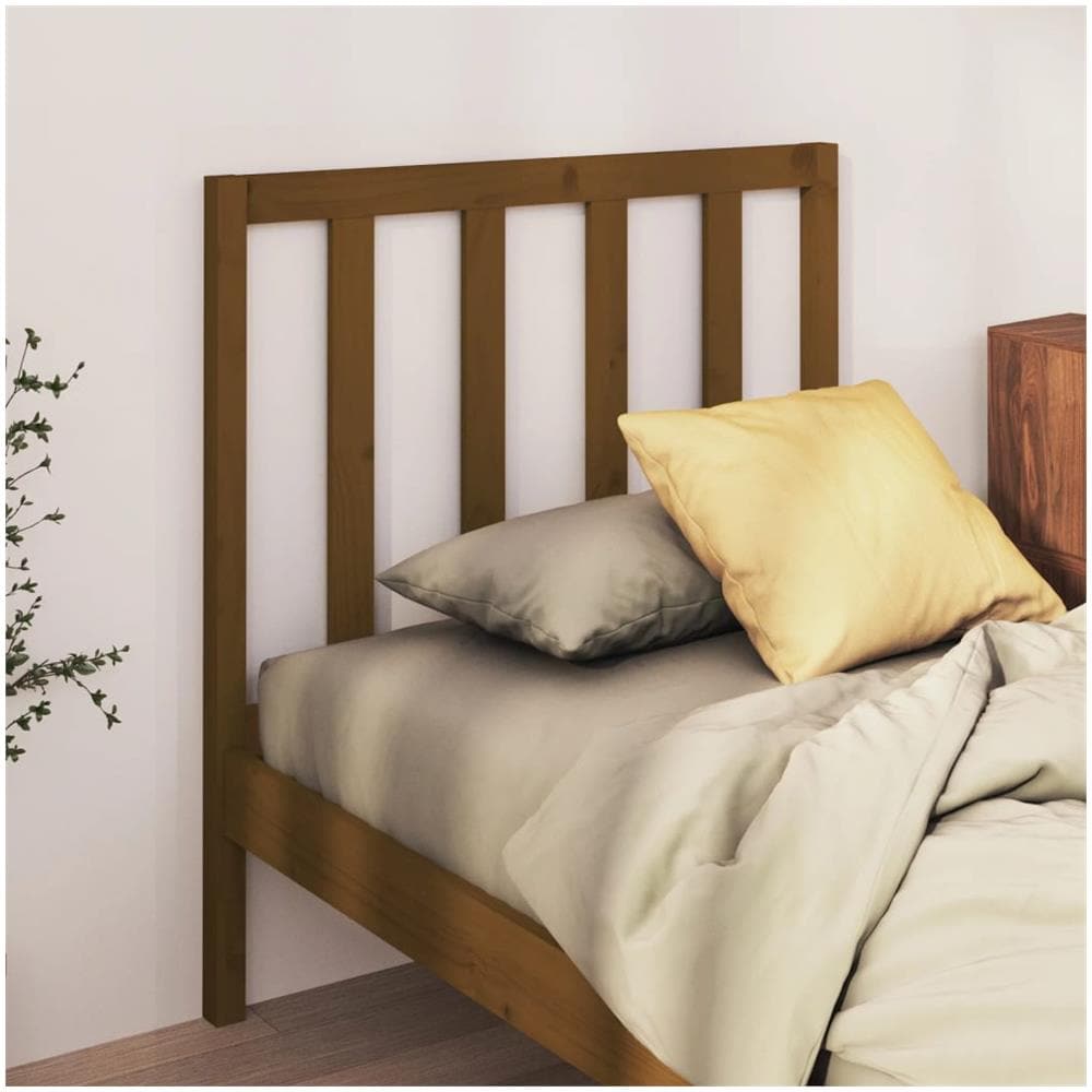 Testiera Per Letto Miele 106x4x100 Cm In Legno Massello Di Pino - Foto 1
