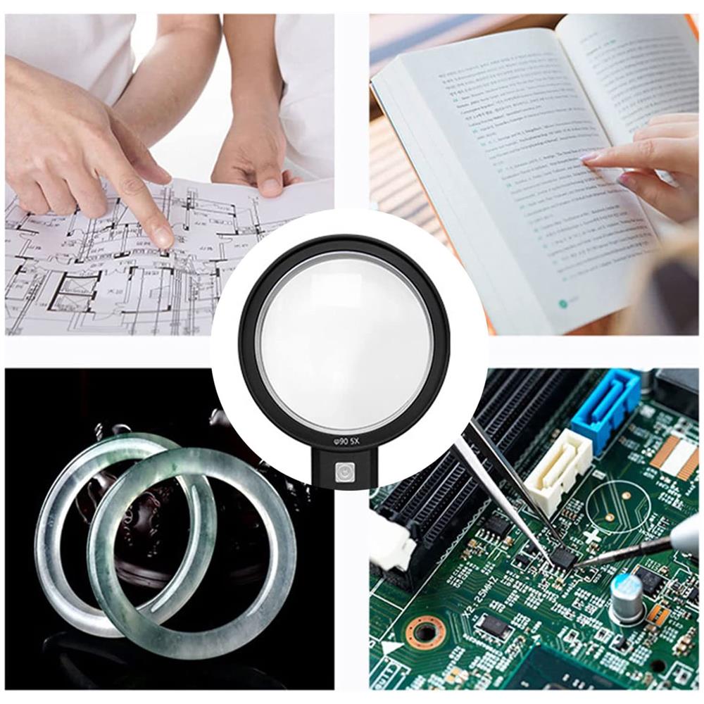 Lente D'ingrandimento 6x / 9x / 15x Con Lampada Led Nero - Foto 2