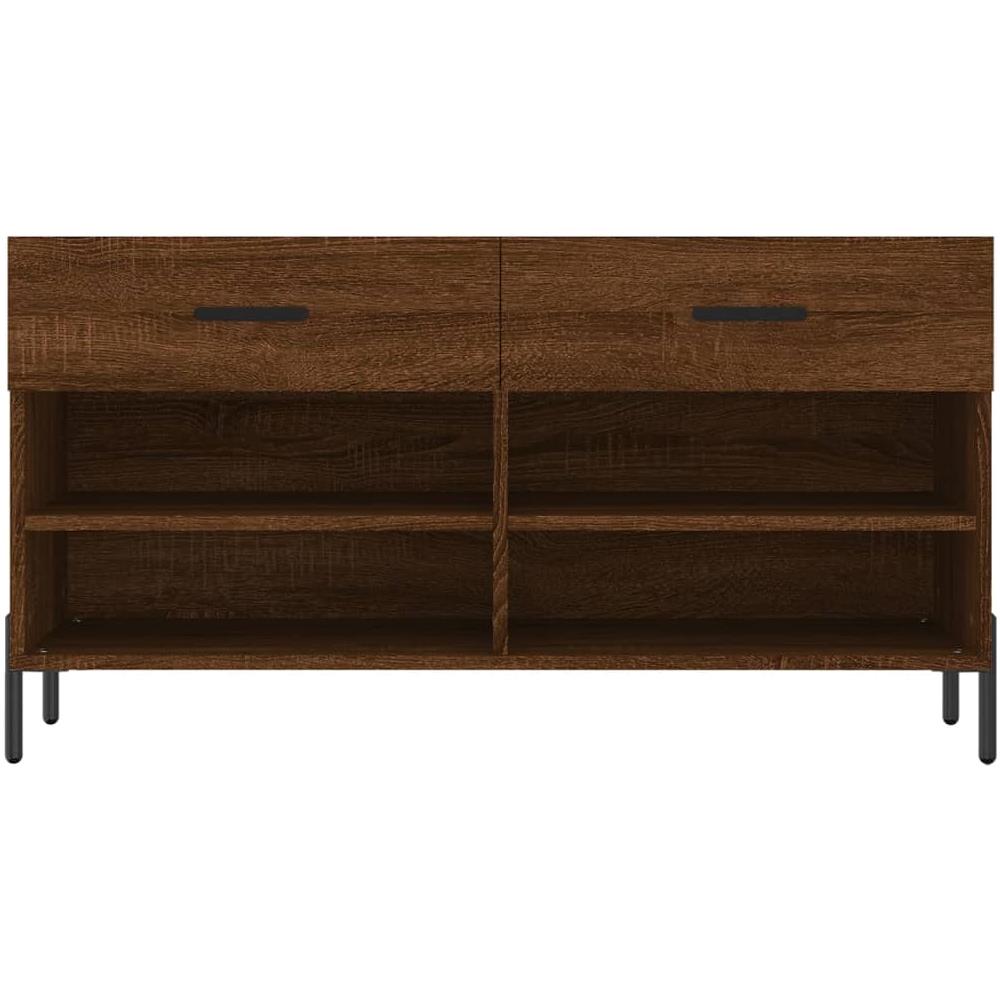 Panca Porta Scarpe Rovere Marrone 102x35x55cm Legno Multistrato - Foto 10