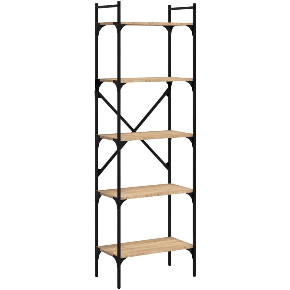 Libreria Rovere Sonoma 5 Ripiani 56x31,5x174 Cm Multistrato - Foto 2