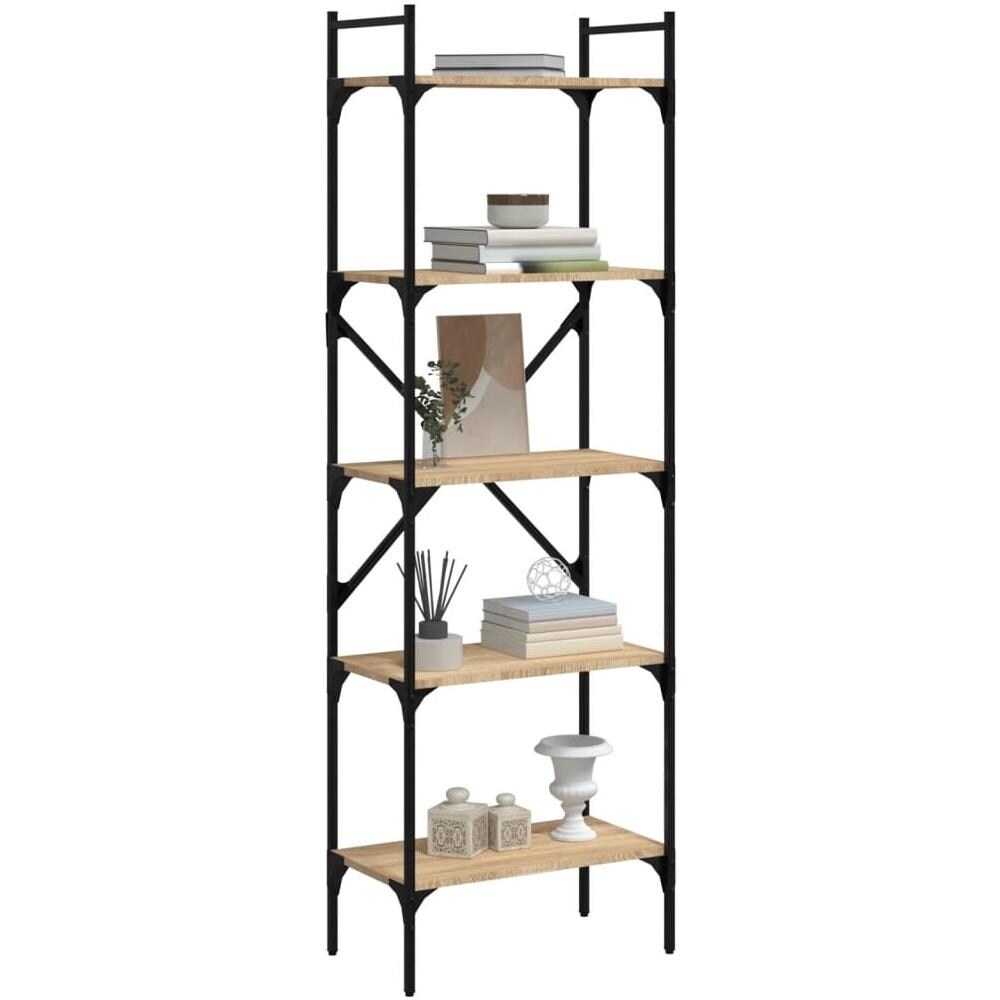 Libreria Rovere Sonoma 5 Ripiani 56x31,5x174 Cm Multistrato - Foto 3