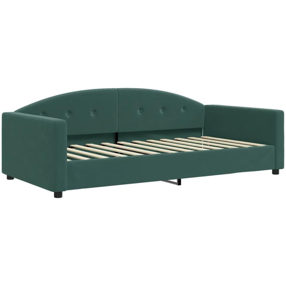 Letto Da Giorno Verde Scuro 100x200 Cm In Velluto - Foto 1