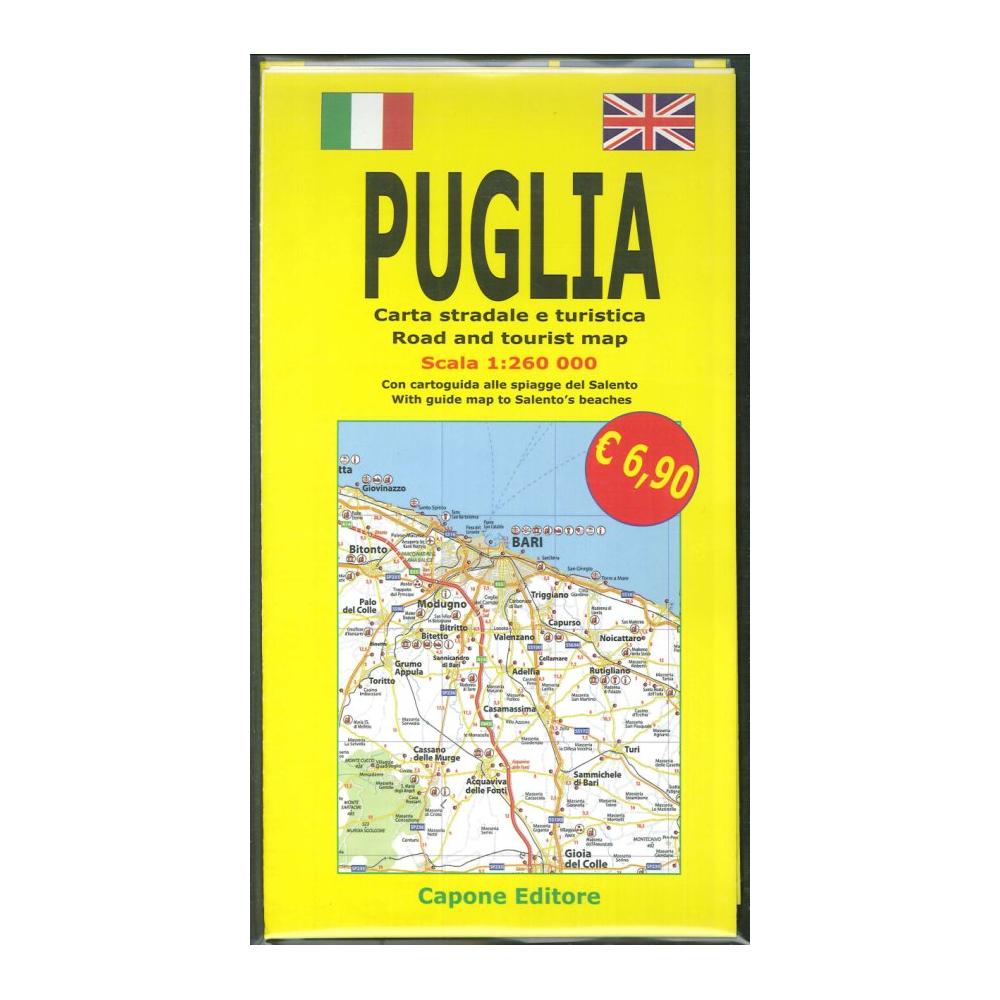 Lorenzo Capone - Puglia. Carta stradale e guida turistica. Con cartoguida alle spiagge del Salento 1:260.000. Ediz. italiana e inglese - Foto 1