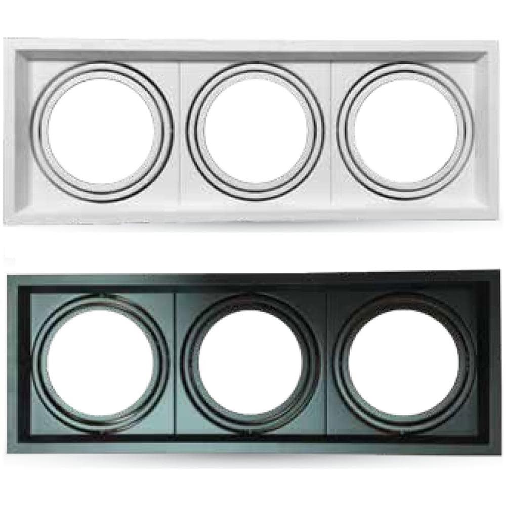 Porta Faretti Led Ar111 Tre Posti Incasso Quadrato Orientabile 90°su Due Assi Bianco Vt-7223 3577 - Foto 1