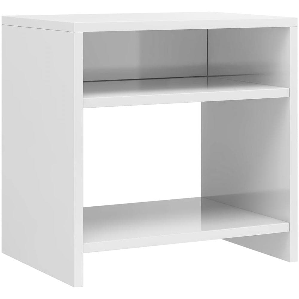 Comodino Bianco Lucido 40x30x40 cm in Legno Multistrato - Foto 2