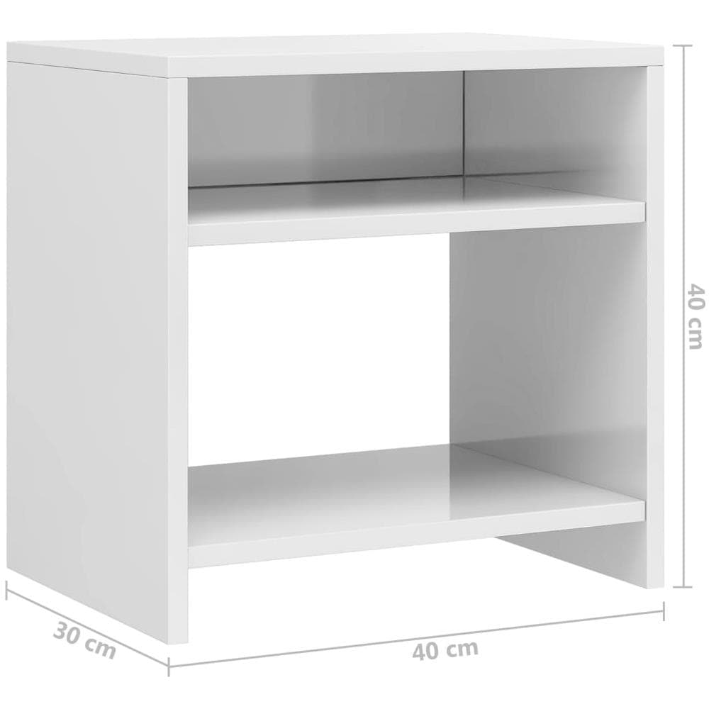Comodino Bianco Lucido 40x30x40 cm in Legno Multistrato - Foto 12