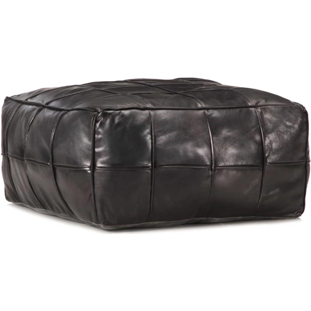 Pouf Nero 60x60x30 Cm In Vera Pelle Di Capra - Foto 1