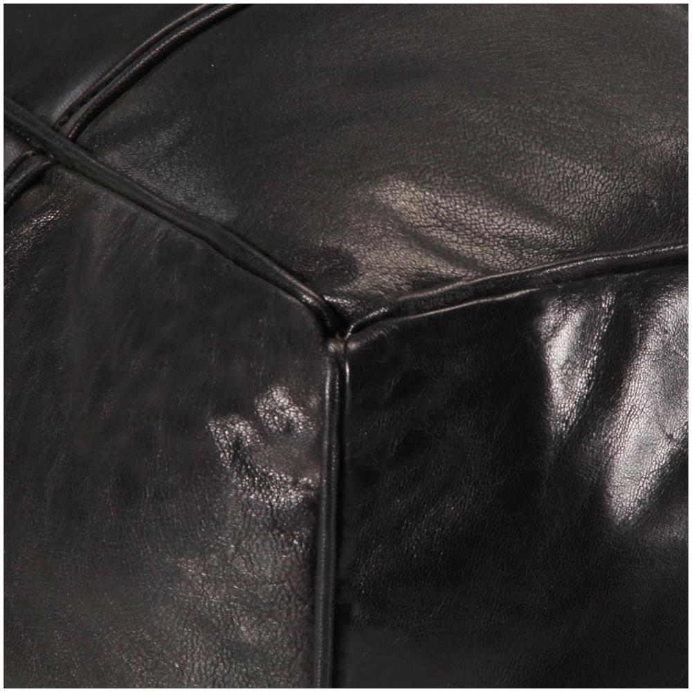 Pouf Nero 60x60x30 Cm In Vera Pelle Di Capra - Foto 2